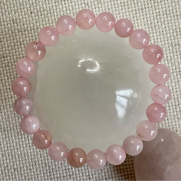 Rose Quartz Crystal Heart & Bracelet Bundle - Picture 5 of 7